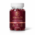 Athena 50 Creatine Gummies bottle — burgundy label, gold emblem