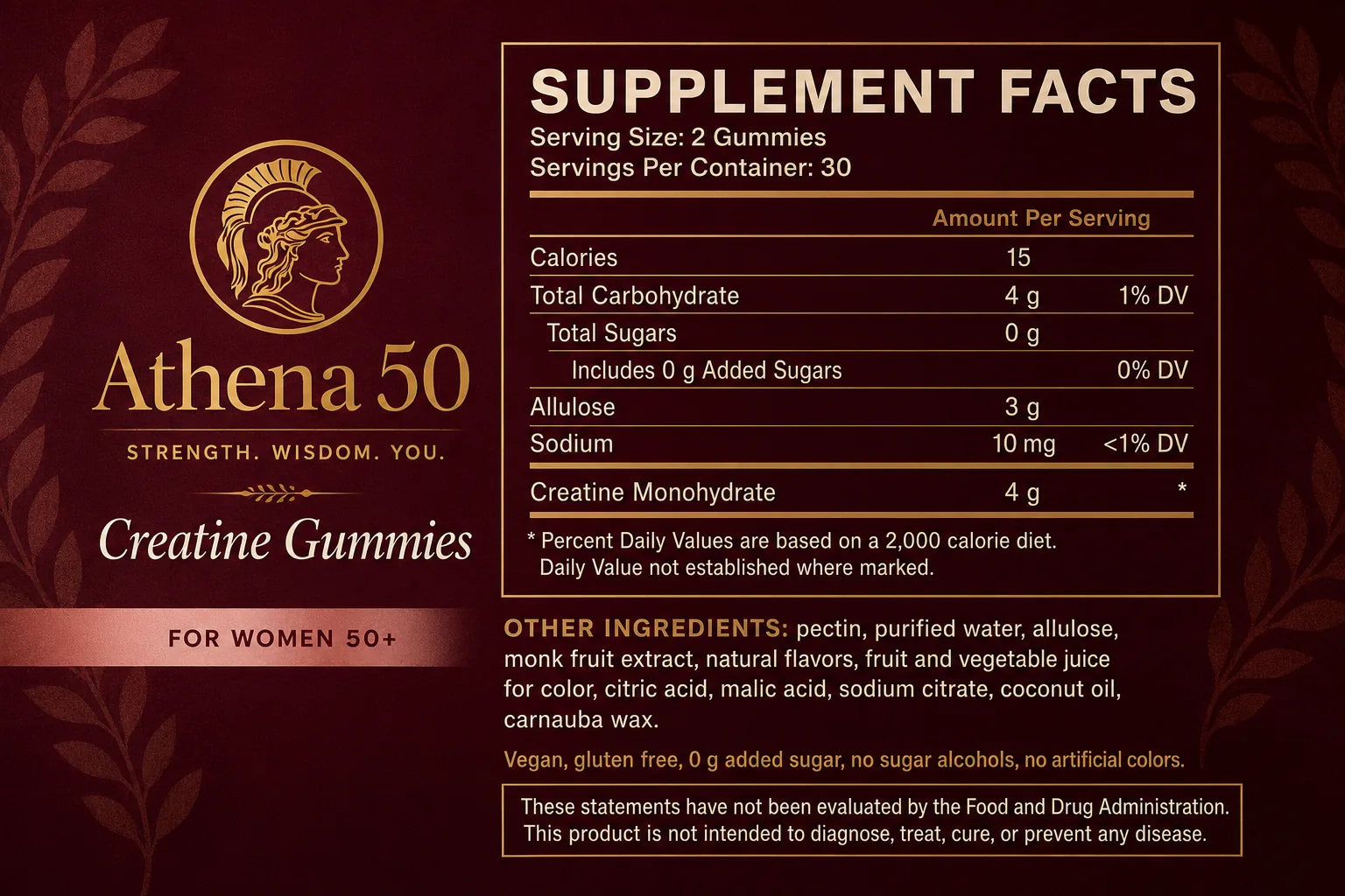 Athena 50 back label panel