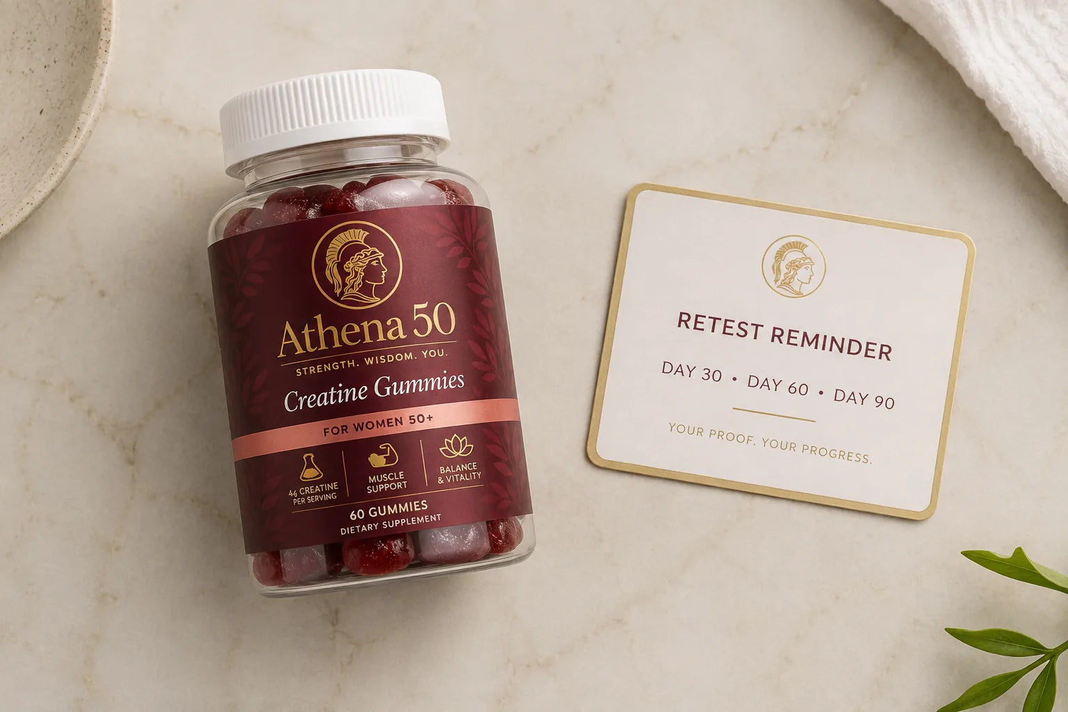 Monthly delivery: fresh bottle plus retest reminder